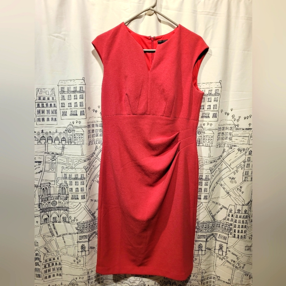 EUC Vibrant Pink Maggy London Sleeveless Dress Size 14